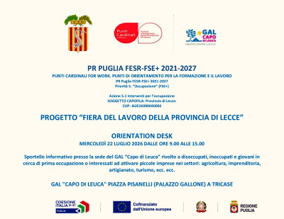 PUNTI CARDINALI FOR WORK - ORIENTATION DESK PRESSO IL GAL CAPO DI LEUCA - PRO...