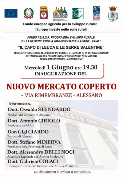 INAUGURAZIONE DEL MERCATO COPERTO DI ALESSANO