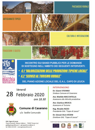 Locandina dell'incontro informativo a Casarano il 28 febbraio p.v.