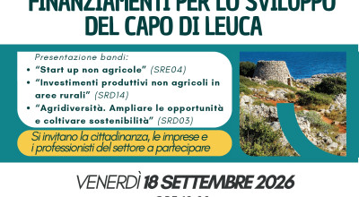 A Taurisano un altro appuntamento del GAL Capo di Leuca nell'Area LEADER !