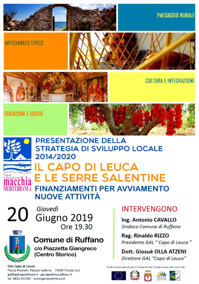 Capo di Leuca e Serre salentine: presentazione strategia di sviluppo locale 2...