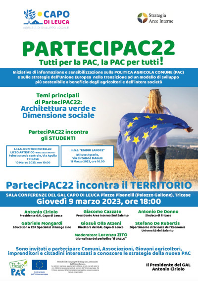 PARTECIPAC22 INCONTRA IL TERRITORIO  - INIZIATIVA PER CONOSCERE LA POLITICA A...