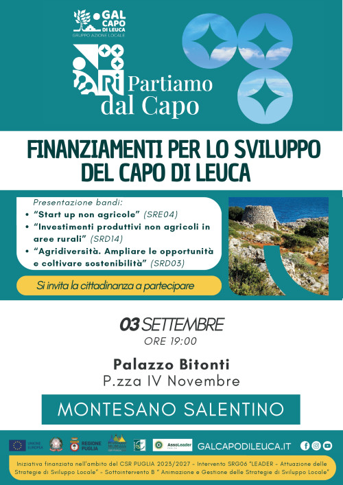 Incontro a Montesano Salentino sulle opportunit&agrave; di finanziamento dei ...