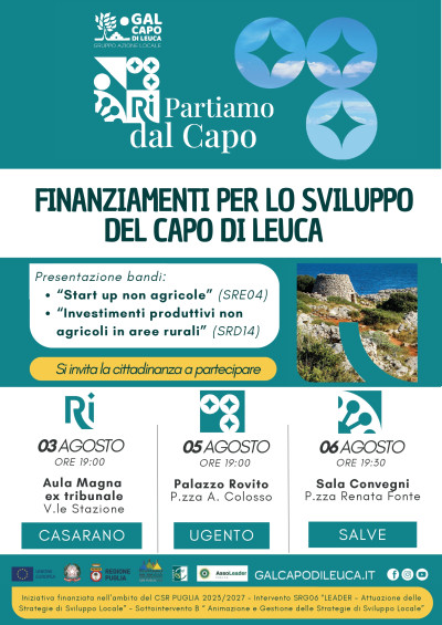 Incontri territoriali dedicati alle opportunità di finanziamento dei b...